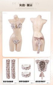 Sexy Women Lingerie Set Cosplay Cat Girl Leopard Costum Uniform Underwear Outfit