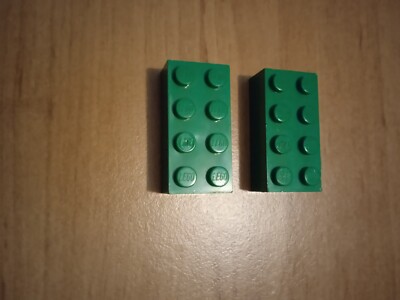 LEGO 3001 + 4106356 STEIN 2X4 FARBE GRÜN/GRÜN SETX2                           