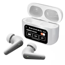 Wireless Headphones TWS LCD Touch Bluetooth Headset Noise Cancelling Earbuds