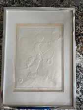 VTG Contemporary Wall Art Ivory Relief Clown Holding Balloons Artist Signed & #