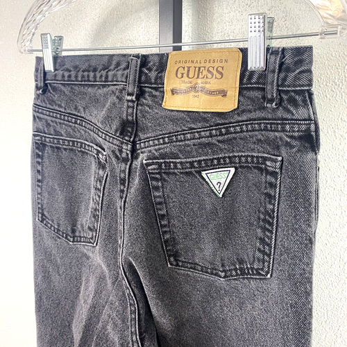 Vintage GUESS JEANS Black Men's 28x34 Tall Thin