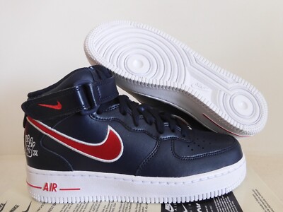 WMNS NIKE AIR FORCE 07 MID OBSIDIAN BLUE-UNI RED-WHITE SZ [FJ0728-400] 