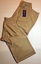 NWT, RALPH LAUREN PURPLE LABEL Lamb Leather Stripes Drawstring Women Pants Sz XL