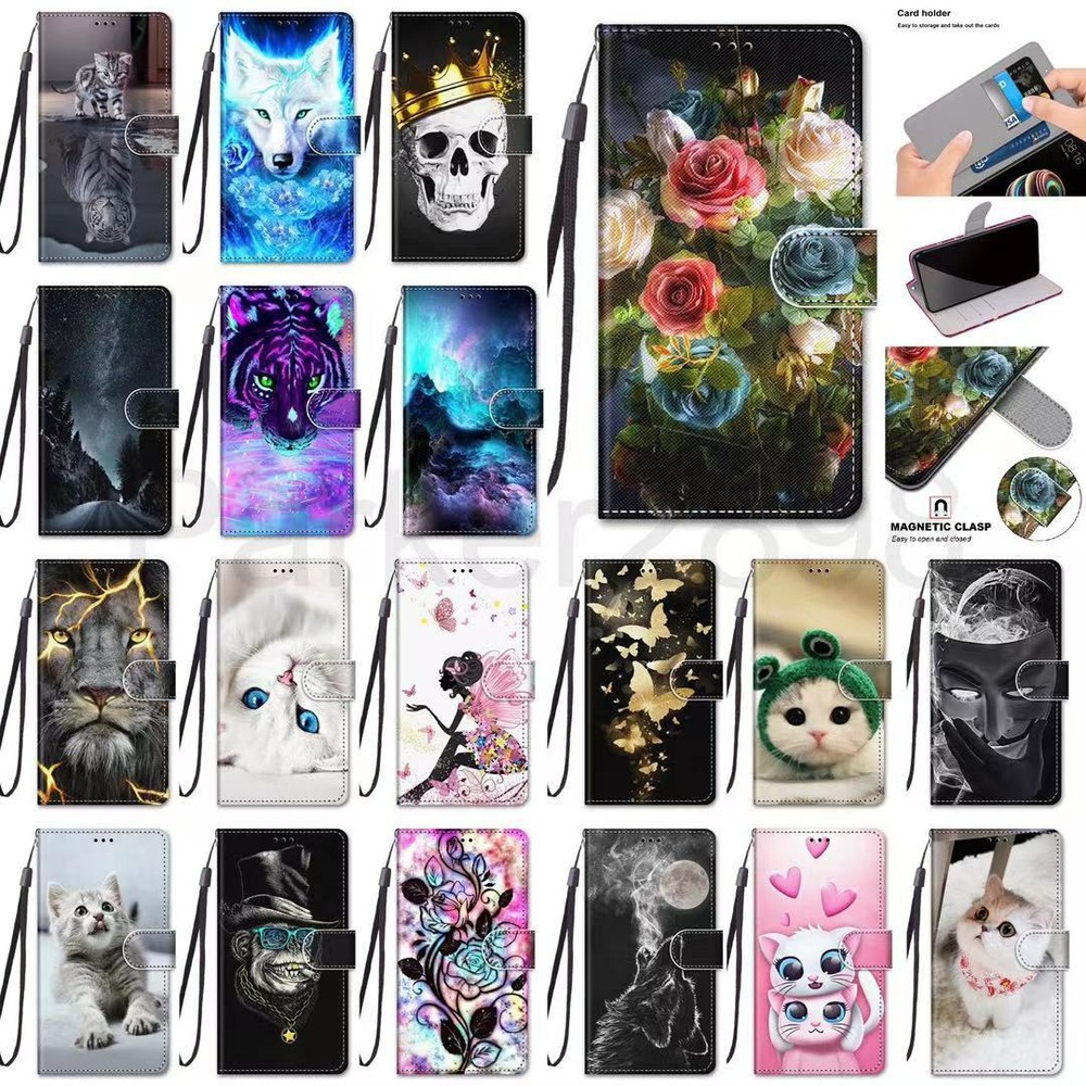 For iPhone 12 11 Pro XR XS MAX SE2 8 7 6 Plus Pattern Leather Wallet Case Cover