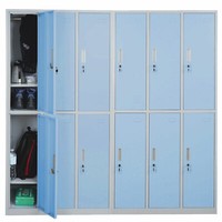 SchließFachschrank Boston T829, SchließFach Wertfachschrank Spind 12 FäCher Blau