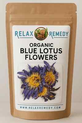 Whole Blue Lotus Flowers - 100 Pure Non-GMO Nymphaea Caerulea Calming