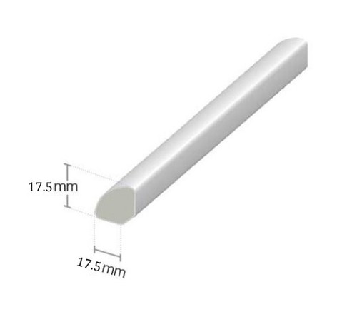 Cuentas de azulejos de baño con acabado de plástico cuadrante de uPVC - 17,5 mm x 1 m de largo - Imagen 2 de 11