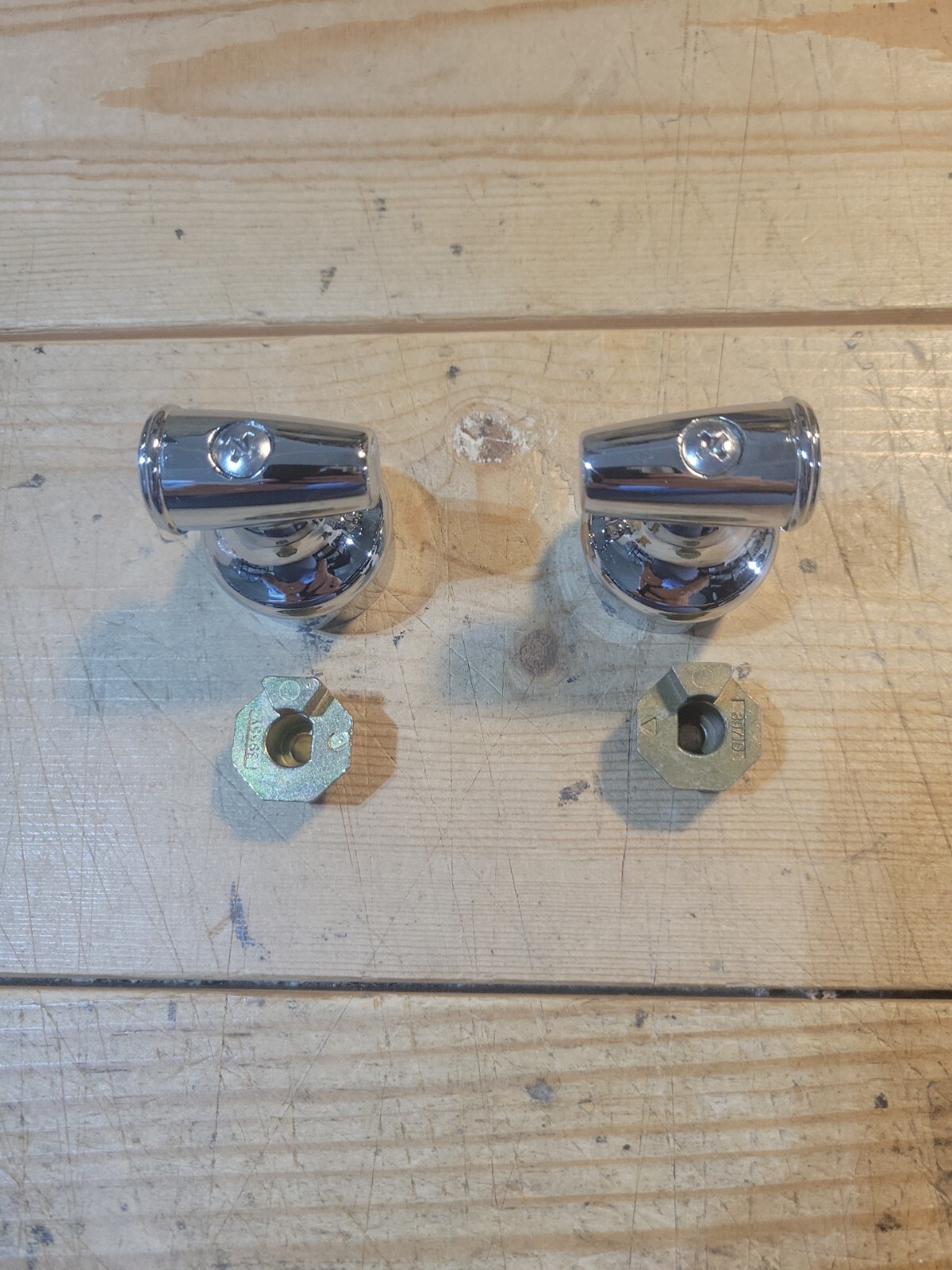 Eljer Genuine 2 Piece Replacement Hot Cold Shower Chrome Handles Base