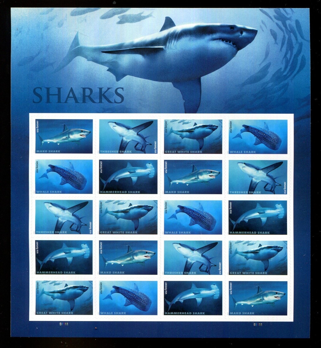 manta様用です°・*:.。.☆ US Sheet MNH #5223-5227 Forever Sharks ,5226 | eBay