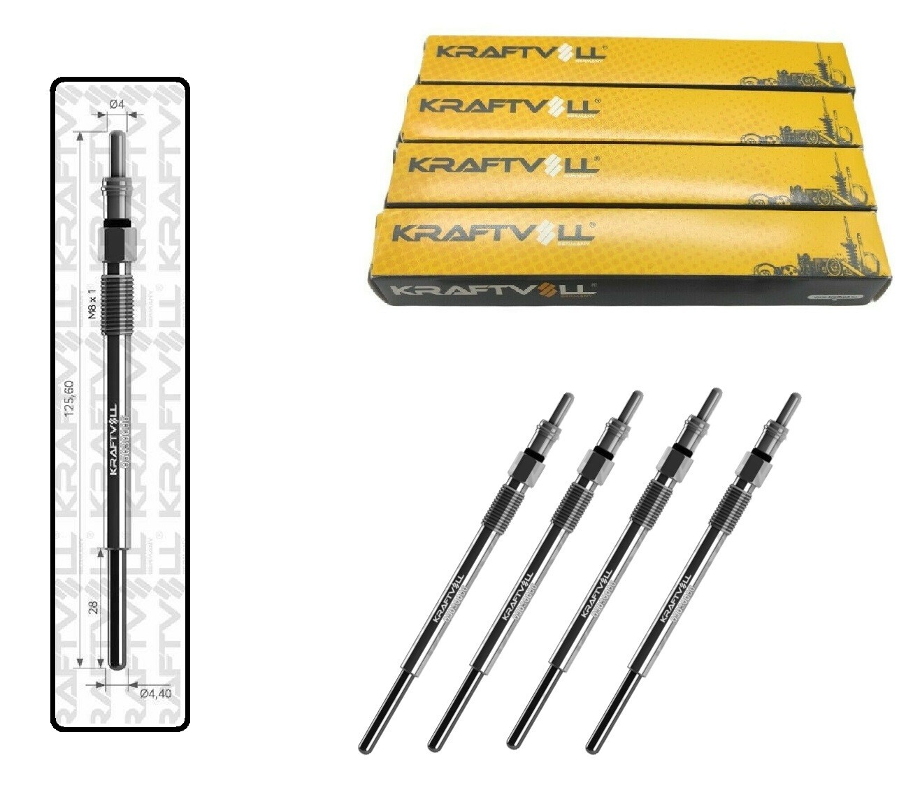 4X Glow Plugs 11V For Ford Fiesta Mk5 Mk6 Fusion 1.4 1.6 Tdci 2001-On 1447128