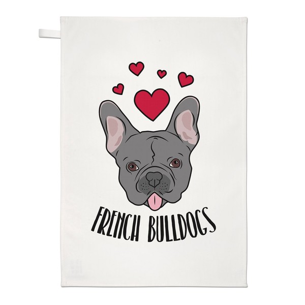 Liebe FranzöSische Bulldoggen Geschirrtuch SpüLlappen - Hunde Hund Welpe Lustig-image