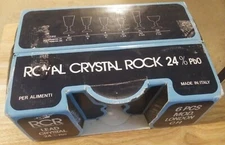 Vintage RCR Royal Crystal Rock 24% Lead Crystal 4.75" Tall Glasses Set of 6 NEW