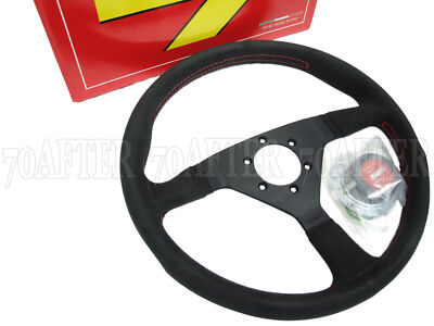 MOMO Steering Wheel Monte Carlo (350mm / Alcantara / Red Stitch / Red Horn)