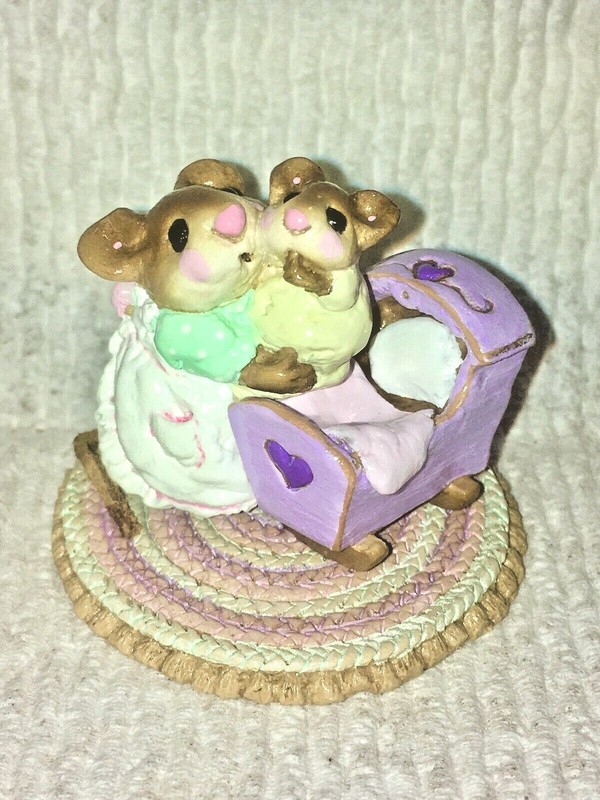WEE FOREST FOLK MINT  BEDDY BYE MOUSEY SPECIAL COLOR PURPLE WITH BOX FOLKTOBERFE