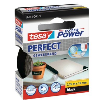 Gewebeband schwarz extra Power  Perfect B1,9cm x L2,75m Klebeband tesa