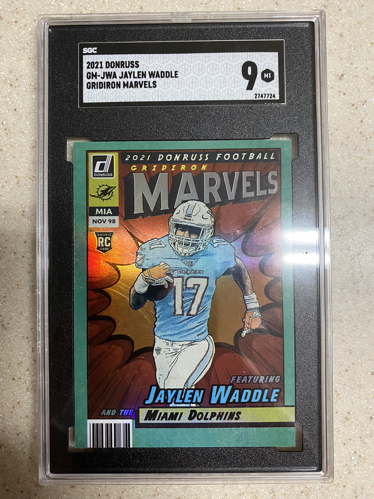 Jaylen Waddle Panini Donruss Gridiron Marvels #JWA Base