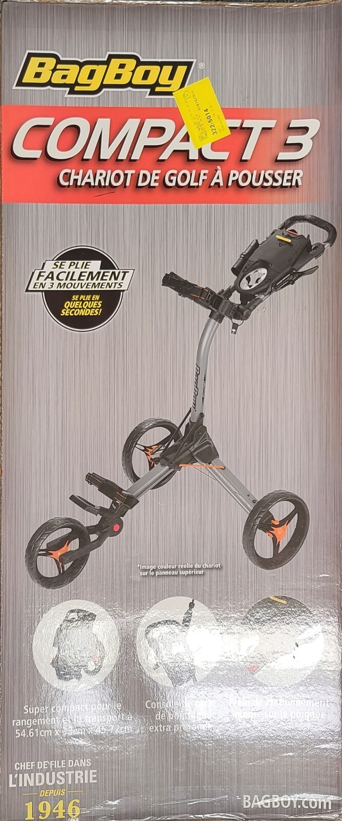 Bag Boy Compact 3 Push Cart Black/Black eBay