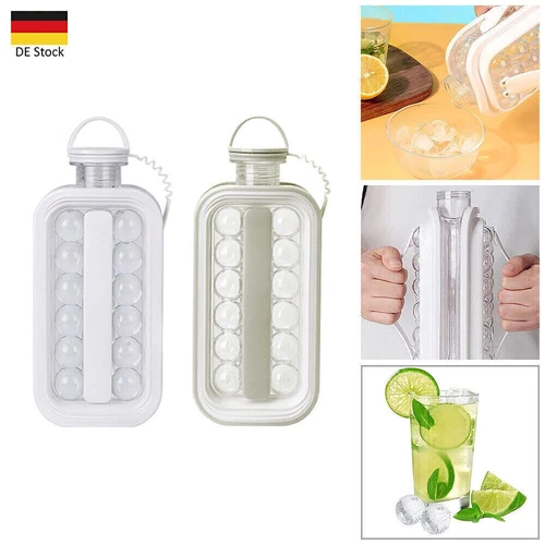Eis Kugel Form EiswüRfel Wasser Flasche Kugel Form mit Auslaufsicherer Kapp NEU