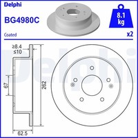 2X Delphi BG4980C Bremsscheibe FüR Ssangyong