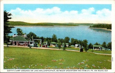 Vintage Postcard Duffy's Camp Grounds Lake Wallenpaupack Hawley Pennsylvania E5