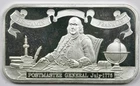 Postmaster General Benjamin Franklin 1776 Columbia Mint 999 Fine Silver 1 oz Bar