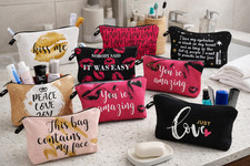 10 Pieces Makeup Bag, Travel Cosmetic Organizer, Toiletry Pouch