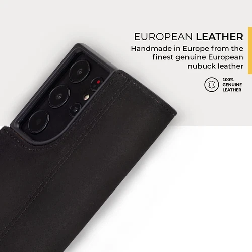 Funda de cuero Snakehive Samsung Galaxy S23 Ultra | Negra genuina Foto 2 de 4