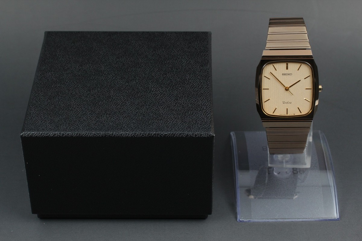ヴィンテージ SEIKO 9531-5140 タングステン タンク 1987年製 Vintage 1987 Seiko Dolce 9531-5140 Tungsten Gold HAQ Quartz Mens