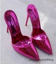Summer Women Patent Leather High Heels Pointed Toe Shallow Mouth Thin Heel Pumps