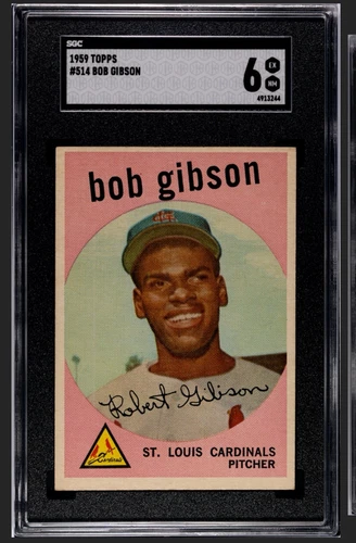 1959 Topps #514 Bob Gibson ROOKIE Graded SGC 6 EX NM