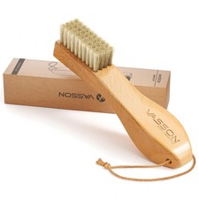 Natural Soft Boar Bristle Laundry Stain Brush, Laundry Scrub Brush,Laundry Br...