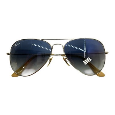 Vintage Ray-Ban Aviator Sunglasses Men 58014 Gold Frame Blue