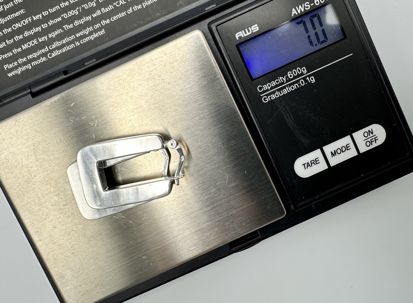 Sterling Silver 925 Large Rectangular Hoop Earrin… - image 4