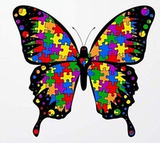 2PCS Autism Awareness Butterfly Sticker Decal 4 Inch Vinyl Stickers for