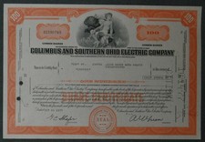 Columbus and Southern Ohio Electric Company 1977 100 akcji