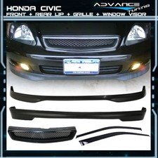 For 99-00 Honda Civic Hatchback Front Rear Bumper Lip Grille Window Visor