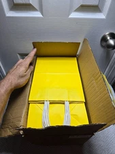 8"x4.74"x10" Kraft Paper Bag w/ Handle 100pcs Bulk Medium Yellow Birthday Part A