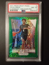 2021-22 Panini Prizm Jalen Green #4 Flashback Green Shimmer 3/5 PSA 8 Pop 1 of 1