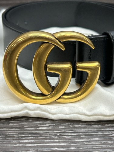 GUCCI GG LEATHER BELT 397660 SIZE: 37-38 (B06015150)