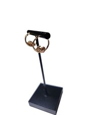 Gorgeous 14K Yellow  Rose Gold Floral Rose .7" Hoop Earrings