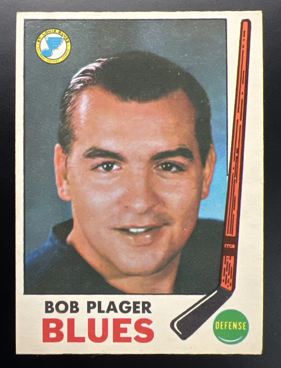 Bob Plager #13 Hockey Cards 1969 O-Pee-Chee trading card — raw and PSA graded price guide