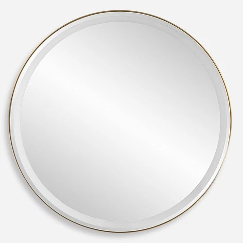 Uttermost 09947 Crofton 32" Diameter Circular Flat Accent Mirror - Gold - Picture 1 of 6