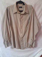 Dior Le Chemise Mens Dress Shirt 17.5 X 34/35 XL Khaki w gold/blue plaid