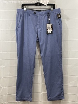 Ted Baker Men's Blue Penguin Textured Cotton Chino Pants Sz 34R NWT