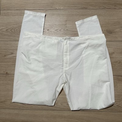 Mens White Kurta Pajama Pants 38  Traditional Indian Ethnic Drawstring Wedding