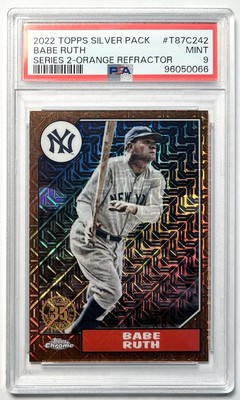 2022 TOPPS CHROME Babe Ruth SILVER PACK 1987 Orange mojo Refractor 24/25 Yankees