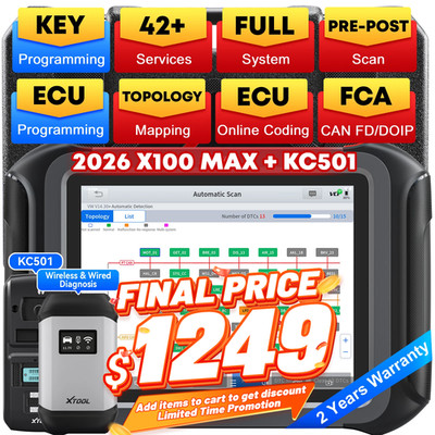 2026 XTOOL X100 MAX + KC501 Auto Key Programmer Diagnostic Tool ECU Programming