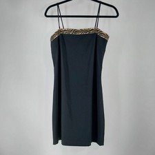 Byer Too California Little Black Dress Womens Size 7 Spaghetti Straps Animal...