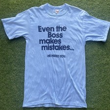 vintage Humor shirt Even the Boss Makes Mistakes DG Sportswear L USA made