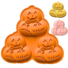 PTaizjjz Halloween Silicone Mould,1PCS 3-Cavity Pumpkin Silicone Mold...